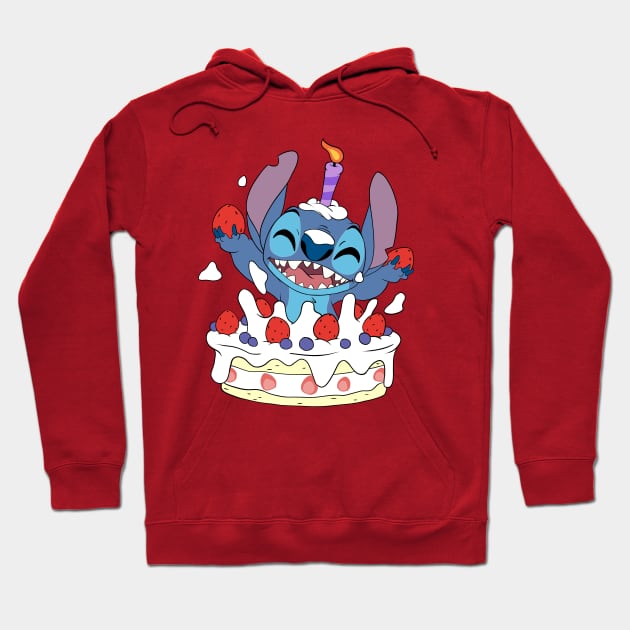 Happy Birthday Stitch Hoodie by Nykos